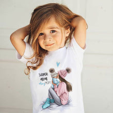 Load image into Gallery viewer, ZZSYKD Summer Super Mom Baby Girl Tshirt Vogue Boys T Shirts Mother And Baby Love Life Lovely Printing Kawaii Kids T Shirt Cozy
