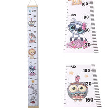 Load image into Gallery viewer, Cartoon Baby Kids Growth Chart Record Wood Frame Fabric Height Measurement Ruler for Boys &amp; Girls Child&#39;s Room Wall Decoration
