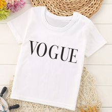 Load image into Gallery viewer, VOGUE Princess Print Girls Tshirt Harajuku Kawaii Fashion Girl Top Cartoon Casual Girl T Shirts Children Round Neck Short Sleeve
