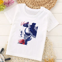 Load image into Gallery viewer, VOGUE Princess Print Girls Tshirt Harajuku Kawaii Fashion Girl Top Cartoon Casual Girl T Shirts Children Round Neck Short Sleeve
