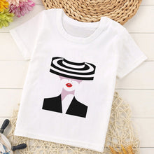 Load image into Gallery viewer, VOGUE Princess Print Girls Tshirt Harajuku Kawaii Fashion Girl Top Cartoon Casual Girl T Shirts Children Round Neck Short Sleeve
