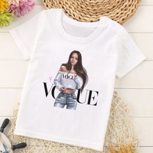 Load image into Gallery viewer, VOGUE Princess Print Girls Tshirt Harajuku Kawaii Fashion Girl Top Cartoon Casual Girl T Shirts Children Round Neck Short Sleeve
