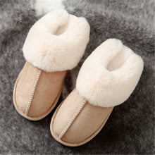 Load image into Gallery viewer, JIANBUDAN Plush warm Home flat slippers Lightweight soft comfortable winter slippers Women&#39;s cotton shoes Indoor plush slippers
