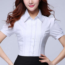 Load image into Gallery viewer, Korean Fashion Women Shirts Office Lady Cotton Blouse Blusas Mujer De Moda 2019 Women Blouses Elegant Women Shirt Plus Size 5XL
