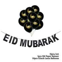 Load image into Gallery viewer, Gold Ramadan Kareem Decoration Eid Mubarak Banner and Balloons Eid Ramadan Party Favor Eid al-fitr Ramadan Mubarak Decor
