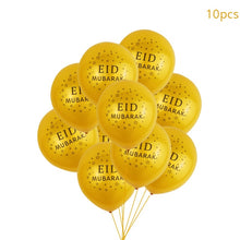 Load image into Gallery viewer, Gold Ramadan Kareem Decoration Eid Mubarak Banner and Balloons Eid Ramadan Party Favor Eid al-fitr Ramadan Mubarak Decor
