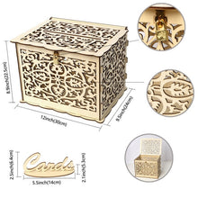 Load image into Gallery viewer, Wedding Card Boxes Wooden Box Wedding Supplies DIY Couple Deer Bird Flower Pattern Grid Business Card Wooden Box
