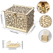 Load image into Gallery viewer, Wedding Card Boxes Wooden Box Wedding Supplies DIY Couple Deer Bird Flower Pattern Grid Business Card Wooden Box
