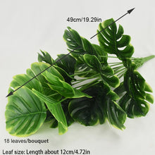 Load image into Gallery viewer, Artificial Plants Green Palm Leaves Monstera Home Garden Living Room Bedroom Balcony Decoration Tropical Plastic Fake Plant Long
