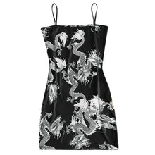 Load image into Gallery viewer, 2020 New Summer Women Dragon Pattern Sleeveless Split Hip Slender Slim Fit Sexy Print Dress сарафаны женские летние motel rocks
