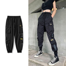 Load image into Gallery viewer, Streetwear Black Pants Women Korean Style Elastic Waist Sweatpants Baggy Pants Summer Autumn Hip Hop Harajuku Trousers Women
