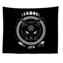 Load image into Gallery viewer, Cat Witchcraft Tapestry Wall Hanging Tapestries Mysterious Divination Baphomet Occult Home Wall Black Cool Decor Cat Coven
