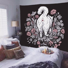 Load image into Gallery viewer, Cat Witchcraft Tapestry Wall Hanging Tapestries Mysterious Divination Baphomet Occult Home Wall Black Cool Decor Cat Coven
