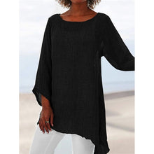 Load image into Gallery viewer, Cotton Soft Solid Blouse Summer Loose Plus Size Shirt O-Neck Long Sleeve Womens Tops and Blouses Anomalistic Casual Women Tunic
