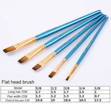 Load image into Gallery viewer, Artist Paint Brush Set 5Pcs High Quality Nylon Hair Wood Black Handle Watercolor Acrylic Oil Brush Painting Art Supplies
