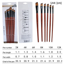 Load image into Gallery viewer, Art Model Paint Nylon Hair Acrylic Oil Watercolour Drawing Art Supplies Brown 6 Pcs Painting Craft Artist Paint Brushes Set
