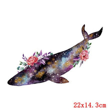 Load image into Gallery viewer, Prajna Animals Heat Transfer Vinyl Whale Patch Iron On Transfer For Clothing Animal Flower Stripes Thermal Stickers On Clothes
