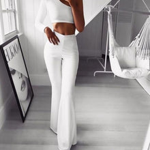 Load image into Gallery viewer, Summer Autumn Solid Elegant Female Lady Women&#39;s Palazzo Flared Wide Killer Legs Pants High Waist OL Ladies Career Long Trousers
