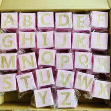 Load image into Gallery viewer, Nordic Style Wooden Alphabet Letters Baby Name Blocks For Nursery Bedroom Photo Shoot Decor Newborn Keepsake Gift White Pink
