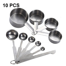 Load image into Gallery viewer, UPORS 8/10Pcs Stainless Steel Measuring Cups and Spoons Set Deluxe Premium Stackable Tablespoons Home Tools Kitchen Accessories
