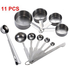 Load image into Gallery viewer, UPORS 8/10Pcs Stainless Steel Measuring Cups and Spoons Set Deluxe Premium Stackable Tablespoons Home Tools Kitchen Accessories
