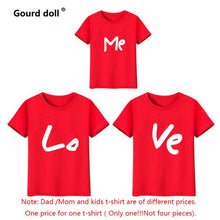 Load image into Gallery viewer, family matching clothes mother father daughter son kids baby T-shirt Parent-child Red Letter Print T-shirt Short Sleeve Tops
