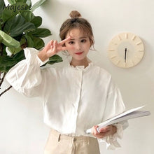 Load image into Gallery viewer, White Blouse Women Shirts Harajuku Clothes Womens Tops and Blouses All Match Flare Sleeve Korean Style New Fashion Ulzzang Chic
