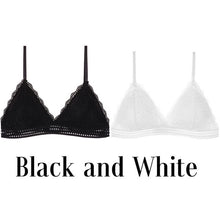 Load image into Gallery viewer, 1/2PCS Women Bralette French Style Lace Bra Girls Triangle Cup Lingerie Deep V Wireless Underwear Soft Thin Seamless Bra
