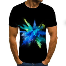 Load image into Gallery viewer, 2020 new flame men&#39;s T-shirt summer fashion short-sleeved 3D round neck tops smoke element shirt trendy men&#39;s T-shirt
