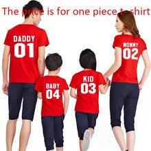 Load image into Gallery viewer, Family Matching Clothes  Family Look Cotton T-shirt DADDY MOMMY KID BABY Funny Letter Print Number Tops Tees Summer
