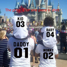 Load image into Gallery viewer, Family Matching Clothes  Family Look Cotton T-shirt DADDY MOMMY KID BABY Funny Letter Print Number Tops Tees Summer
