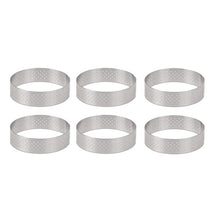 Load image into Gallery viewer, Circular Stainless Steel Porous Tart Ring Bottom Tower Pie Cake mold Baking Tools Heat-Resistant Perforated Cake Mousse Ring
