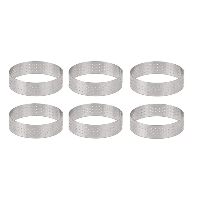 Circular Stainless Steel Porous Tart Ring Bottom Tower Pie Cake mold Baking Tools Heat-Resistant Perforated Cake Mousse Ring