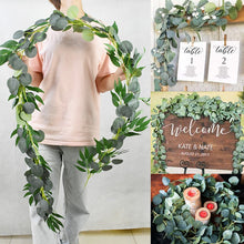 Load image into Gallery viewer, Green Eucalyptus Leaves Garland Wisteria Artificial Flowers Rattan Fake Plant Silk Leaf Vines For Wedding Birthday Party Decor
