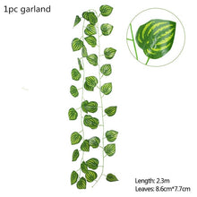 Load image into Gallery viewer, Green Eucalyptus Leaves Garland Wisteria Artificial Flowers Rattan Fake Plant Silk Leaf Vines For Wedding Birthday Party Decor
