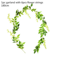 Load image into Gallery viewer, Green Eucalyptus Leaves Garland Wisteria Artificial Flowers Rattan Fake Plant Silk Leaf Vines For Wedding Birthday Party Decor
