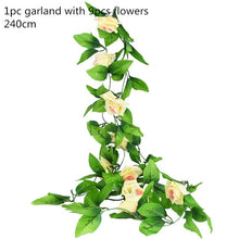 Load image into Gallery viewer, Green Eucalyptus Leaves Garland Wisteria Artificial Flowers Rattan Fake Plant Silk Leaf Vines For Wedding Birthday Party Decor
