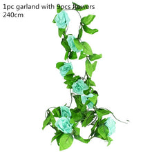 Load image into Gallery viewer, Green Eucalyptus Leaves Garland Wisteria Artificial Flowers Rattan Fake Plant Silk Leaf Vines For Wedding Birthday Party Decor
