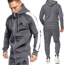 Load image into Gallery viewer, 2020 new sports brand men&#39;s suit zipper hoodie casual sportswear autumn and winter warm plus velvet men&#39;s clothing
