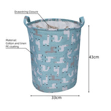 Load image into Gallery viewer, Canvas Waterproof Laundry Organizer Basket Large Capacity Laundry Hamper Dirty Clothes Storage Bag Toy Home Storage Bin 1pc
