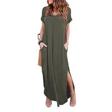 Load image into Gallery viewer, Plus Size 5XL Sexy Women Dress Summer 2020 Solid Casual Short Sleeve Maxi Dress For Women Long Dress Free Shipping Lady Dresses
