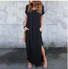 Load image into Gallery viewer, Plus Size 5XL Sexy Women Dress Summer 2020 Solid Casual Short Sleeve Maxi Dress For Women Long Dress Free Shipping Lady Dresses
