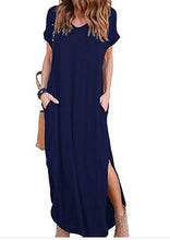 Load image into Gallery viewer, Plus Size 5XL Sexy Women Dress Summer 2020 Solid Casual Short Sleeve Maxi Dress For Women Long Dress Free Shipping Lady Dresses
