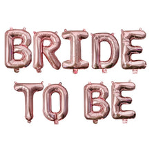 Load image into Gallery viewer, Wedding Decorations Rose Gold Bride To Be Letter Foil Ballon Bride Veil Sash Headband Bridal Shower Bachelorette Party Supplies
