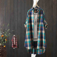 Load image into Gallery viewer, 100% Cotton Plaid Shirt Long Sleeve 2020 Women Autumn Summer New Fashion Button Up Casua Loose Blouse Plus Size
