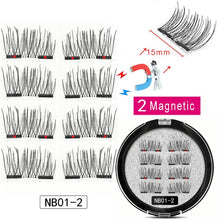 Load image into Gallery viewer, LEKOFO 8Pcs Magnetic Eyelashes With 2 magnetic lashes 3D False Natural For Mink Eye lashes Extension Long faux cils magnetique
