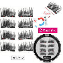 Load image into Gallery viewer, LEKOFO 8Pcs Magnetic Eyelashes With 2 magnetic lashes 3D False Natural For Mink Eye lashes Extension Long faux cils magnetique
