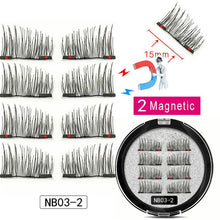 Load image into Gallery viewer, LEKOFO 8Pcs Magnetic Eyelashes With 2 magnetic lashes 3D False Natural For Mink Eye lashes Extension Long faux cils magnetique
