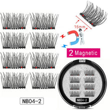 Load image into Gallery viewer, LEKOFO 8Pcs Magnetic Eyelashes With 2 magnetic lashes 3D False Natural For Mink Eye lashes Extension Long faux cils magnetique
