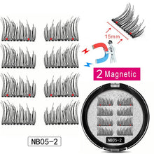 Load image into Gallery viewer, LEKOFO 8Pcs Magnetic Eyelashes With 2 magnetic lashes 3D False Natural For Mink Eye lashes Extension Long faux cils magnetique
